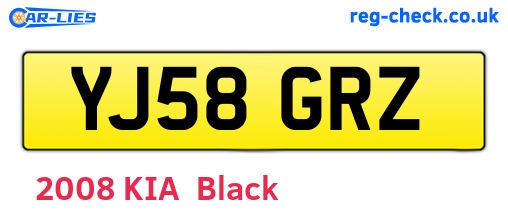 YJ58GRZ are the vehicle registration plates.