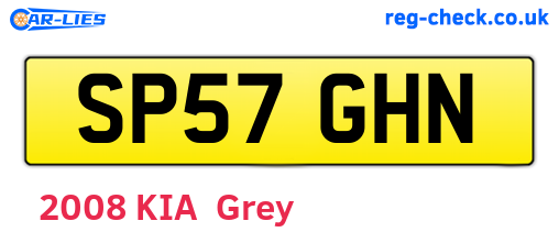 SP57GHN are the vehicle registration plates.