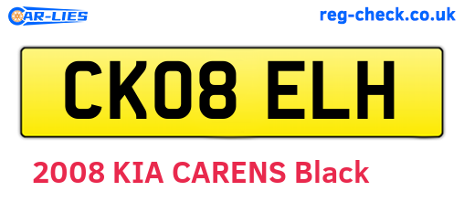 CK08ELH are the vehicle registration plates.