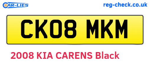 CK08MKM are the vehicle registration plates.