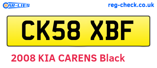 CK58XBF are the vehicle registration plates.