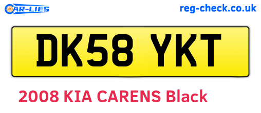 DK58YKT are the vehicle registration plates.
