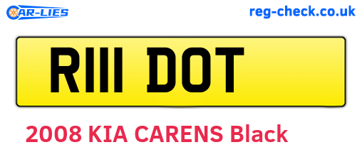 R111DOT are the vehicle registration plates.