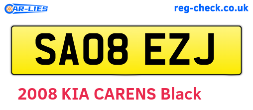 SA08EZJ are the vehicle registration plates.