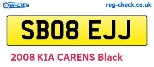 SB08EJJ are the vehicle registration plates.