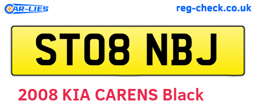 ST08NBJ are the vehicle registration plates.