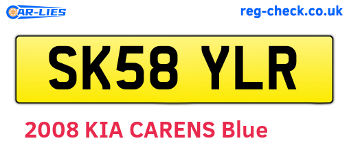 SK58YLR are the vehicle registration plates.