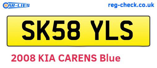 SK58YLS are the vehicle registration plates.