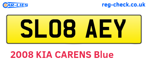 SL08AEY are the vehicle registration plates.