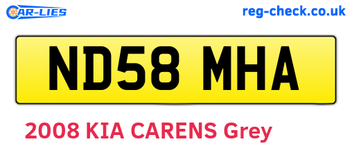 ND58MHA are the vehicle registration plates.