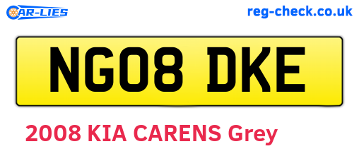 NG08DKE are the vehicle registration plates.