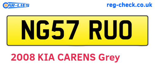 NG57RUO are the vehicle registration plates.