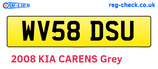 WV58DSU are the vehicle registration plates.