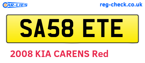 SA58ETE are the vehicle registration plates.