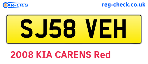 SJ58VEH are the vehicle registration plates.