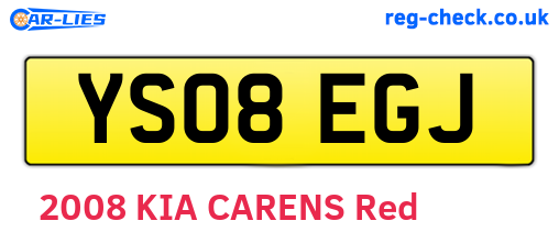 YS08EGJ are the vehicle registration plates.