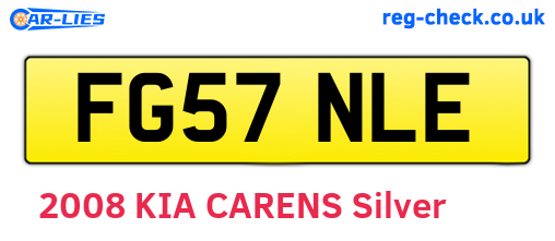 FG57NLE are the vehicle registration plates.