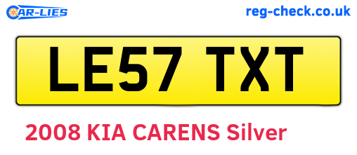 LE57TXT are the vehicle registration plates.