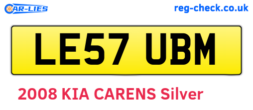 LE57UBM are the vehicle registration plates.