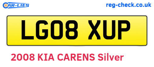 LG08XUP are the vehicle registration plates.