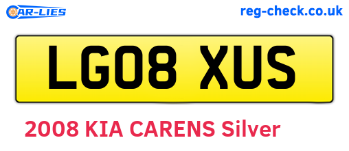 LG08XUS are the vehicle registration plates.