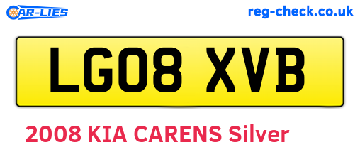 LG08XVB are the vehicle registration plates.