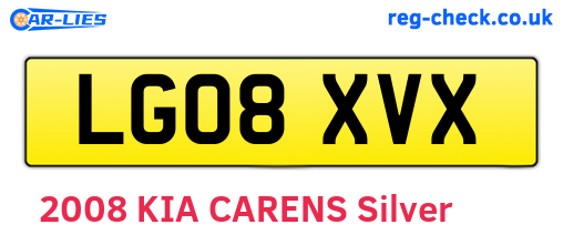 LG08XVX are the vehicle registration plates.