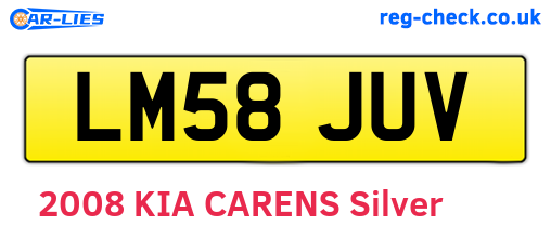 LM58JUV are the vehicle registration plates.