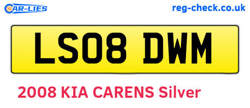 LS08DWM are the vehicle registration plates.