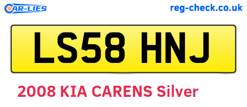 LS58HNJ are the vehicle registration plates.