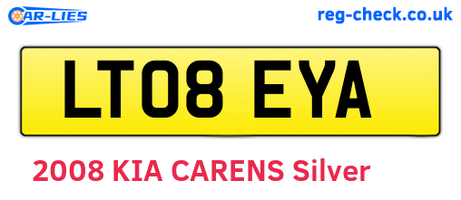 LT08EYA are the vehicle registration plates.