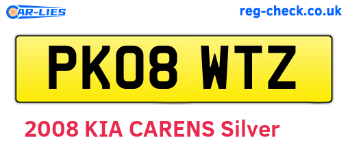 PK08WTZ are the vehicle registration plates.