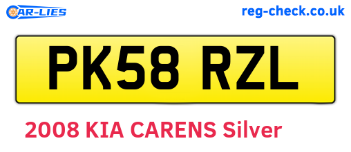 PK58RZL are the vehicle registration plates.