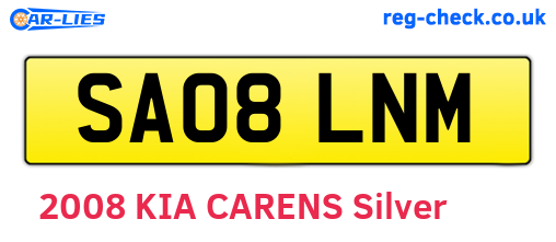 SA08LNM are the vehicle registration plates.