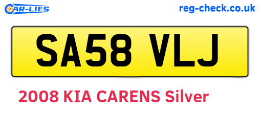 SA58VLJ are the vehicle registration plates.