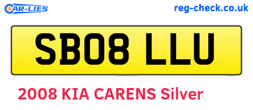 SB08LLU are the vehicle registration plates.