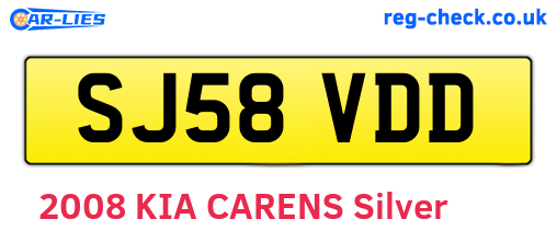 SJ58VDD are the vehicle registration plates.