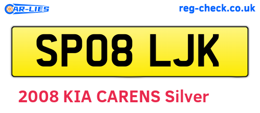 SP08LJK are the vehicle registration plates.