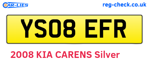 YS08EFR are the vehicle registration plates.