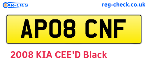 AP08CNF are the vehicle registration plates.