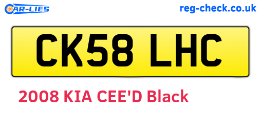 CK58LHC are the vehicle registration plates.