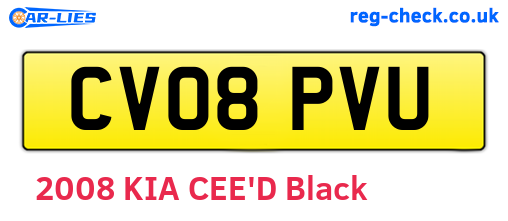 CV08PVU are the vehicle registration plates.