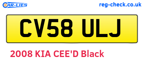 CV58ULJ are the vehicle registration plates.