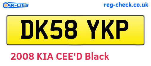 DK58YKP are the vehicle registration plates.