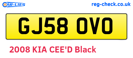 GJ58OVO are the vehicle registration plates.