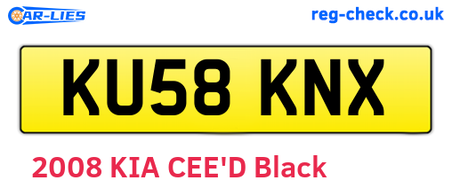 KU58KNX are the vehicle registration plates.
