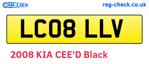 LC08LLV are the vehicle registration plates.