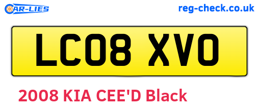 LC08XVO are the vehicle registration plates.