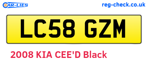 LC58GZM are the vehicle registration plates.