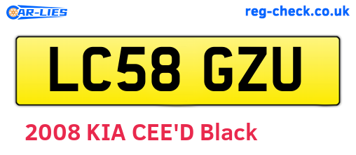 LC58GZU are the vehicle registration plates.